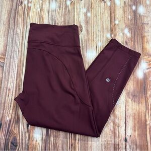 Lululemon Athletica Leggings Size 10 Burgundy